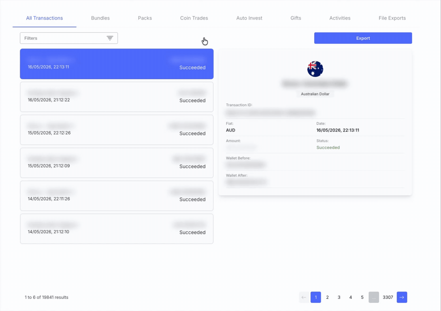 How do I export my transaction history - 01
