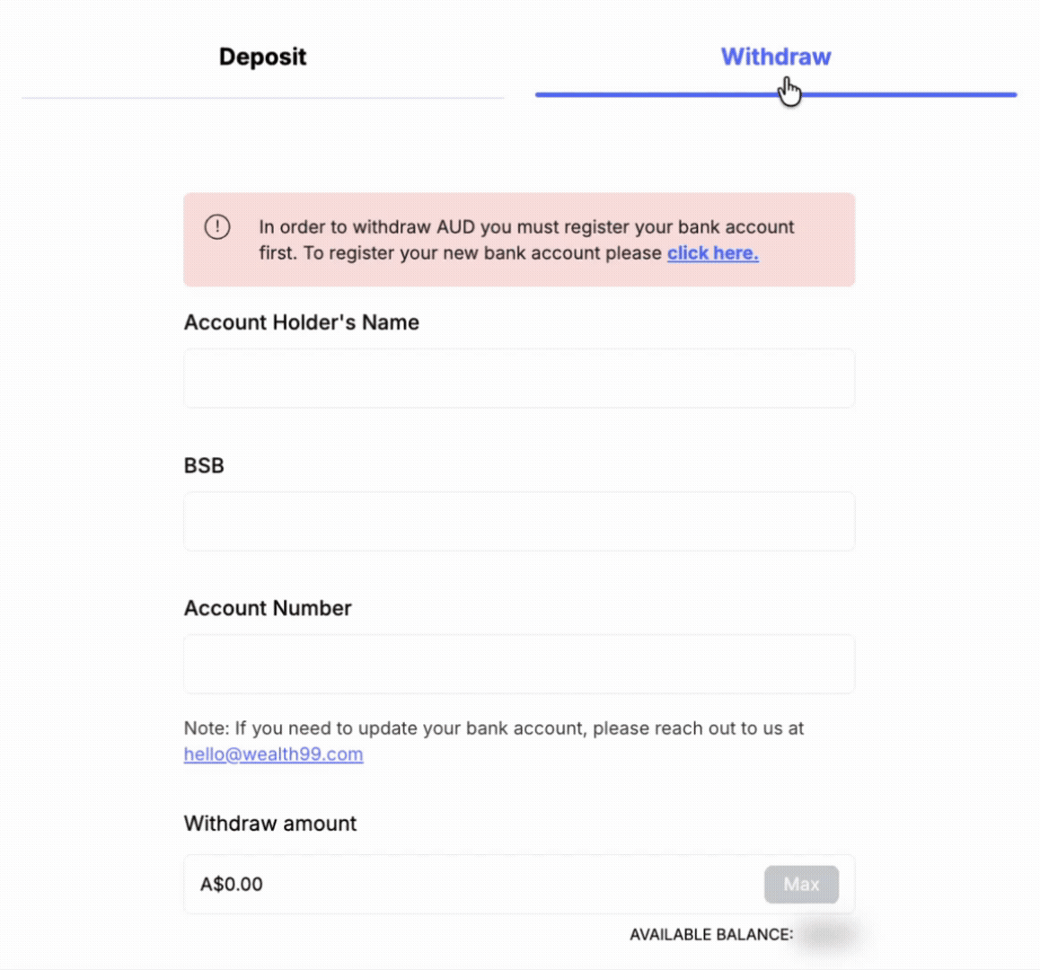 How do I register a bank account for fiat withdrawals - 01